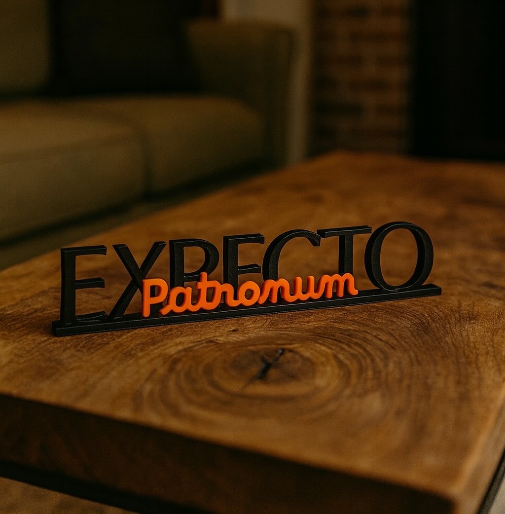 Expecto Patronum 3D printed text